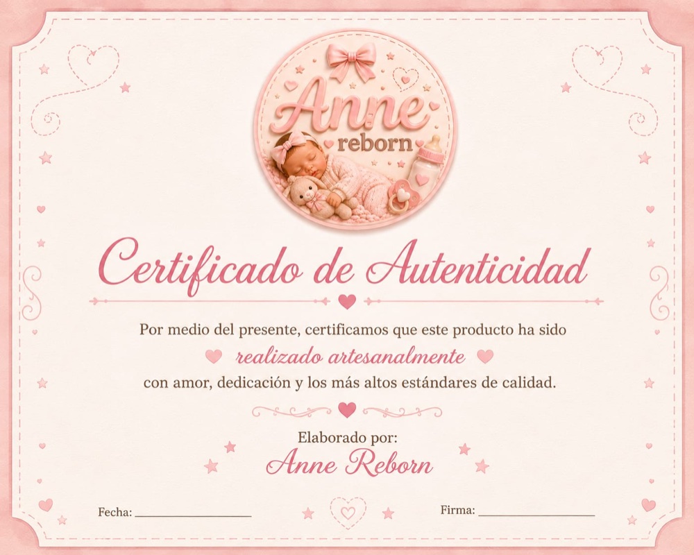 Certificado de autenticidad de Anne Reborn